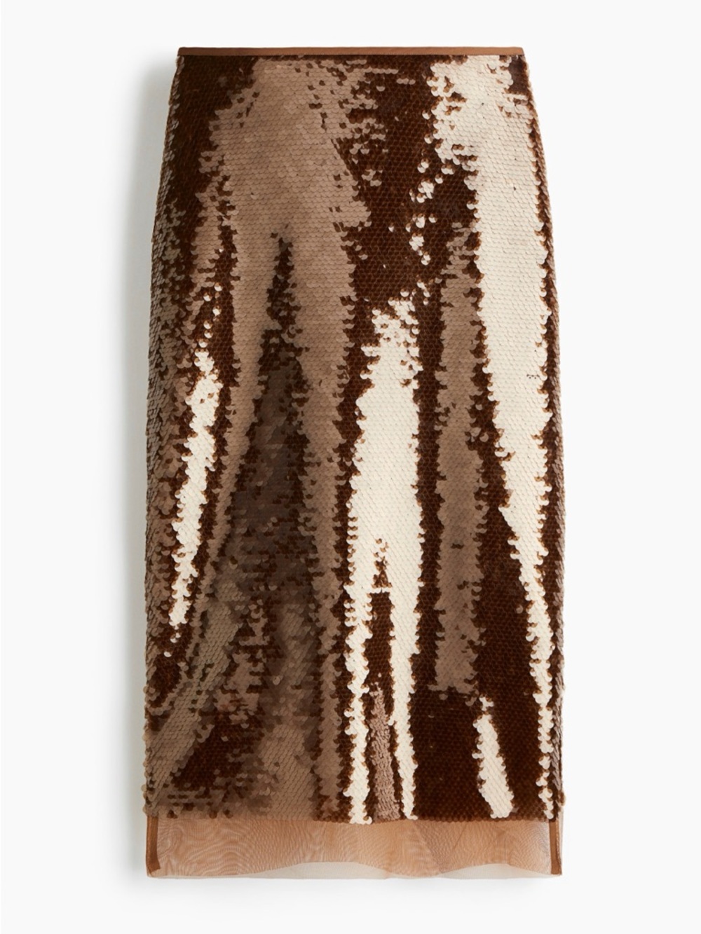 NWT H&M bronze sequined midi skirt